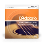 D'Addario EJ15 Phosphor Bronze Acoustic Guitar Strings, Extra Light, 10-47