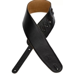 Levy's 3 1/2" Black Padded Leather Guitar Strap