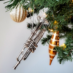 Silver Trumpet Ornament