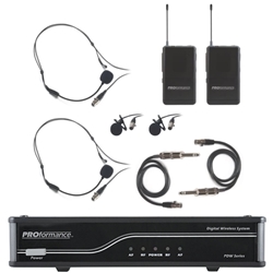 PROformance Digital Wireless System with 2-Lavs, 2-Headsets, 2-Guitar Cables