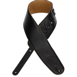 Levy's 3 1/2" Black Padded Leather Guitar Strap
