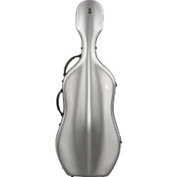 Core Silver Fiberglass Cello Case 4/4 Silver w/wheels