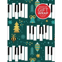 Golden Piano Keys Holiday Gift Wrapping Paper